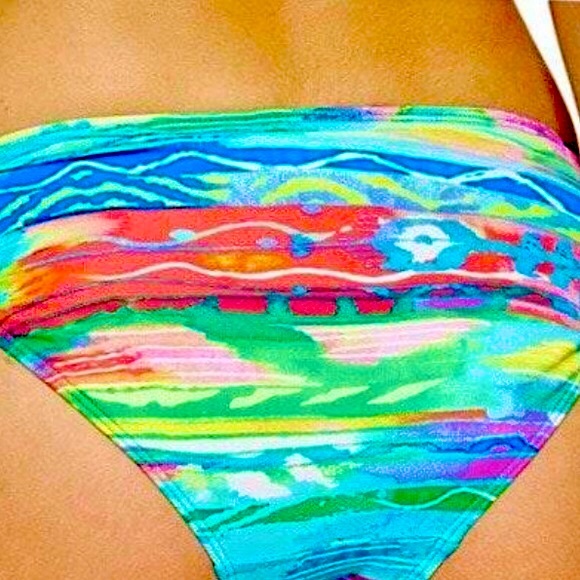 RALPH LAUREN Beautiful NWT bikini bottoms tropical print blue green coral white - Picture 7 of 16